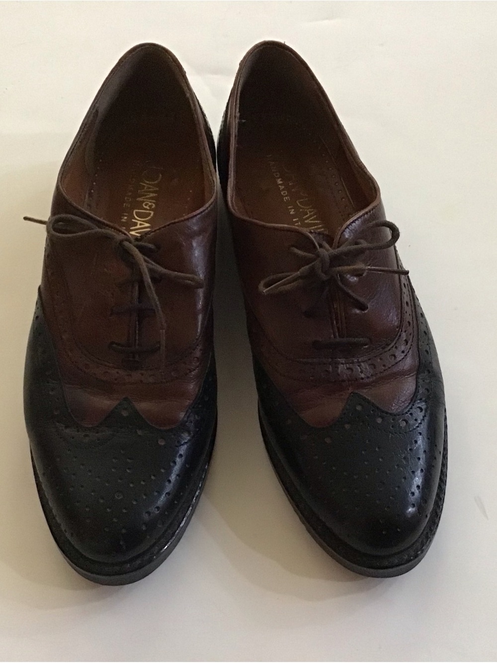 Joan & David Brown Leather Oxfords Multi-tone Brn/Dark Expresso IT 37.5 US Wmn